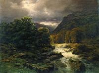 Рейхенбахский водопад у Мейрингена в Швейцарии. 1860  - Эрасси